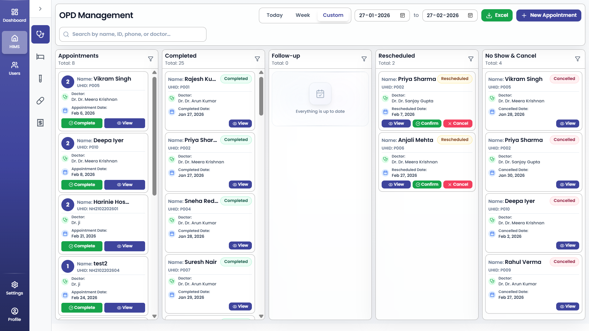 OPD IPD EMR screen preview: patient visit, clinical notes, visit summary